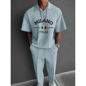 Men's MILANO ITALIA Polo Shirt and Pants Set Size 4XL New